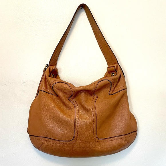 Tory Burch Amalie Hobo Tan Leather Shoulder Bag with Crossbody Strap - Picture 3 of 11